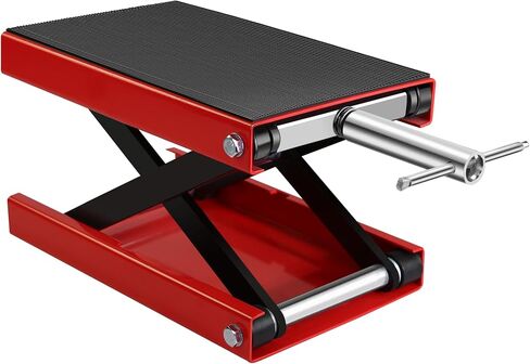 Motorcycle Scissor Lift Jack, Scissor Jack Steel Wide Deck Hoist Crank Center Stand, 1100 LBS Capacity Motor-Cycle Lift for ATVs, Dirt Bikes in Saudi Arabia