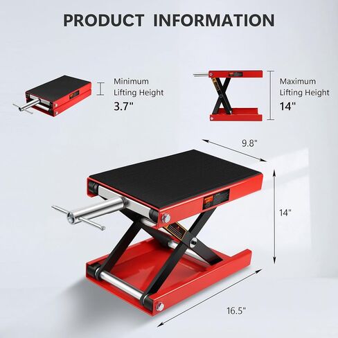 Motorcycle Scissor Lift Jack, Scissor Jack Steel Wide Deck Hoist Crank Center Stand, 1100 LBS Capacity Motor-Cycle Lift for ATVs, Dirt Bikes in Saudi Arabia