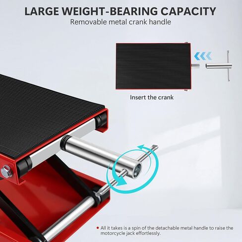 Motorcycle Scissor Lift Jack, Scissor Jack Steel Wide Deck Hoist Crank Center Stand, 1100 LBS Capacity Motor-Cycle Lift for ATVs, Dirt Bikes in Saudi Arabia