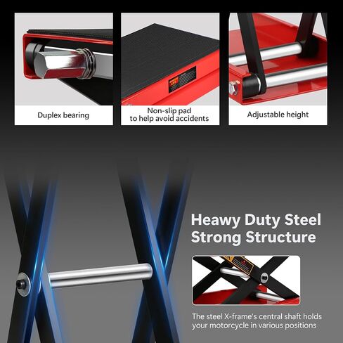 Motorcycle Scissor Lift Jack, Scissor Jack Steel Wide Deck Hoist Crank Center Stand, 1100 LBS Capacity Motor-Cycle Lift for ATVs, Dirt Bikes in Saudi Arabia