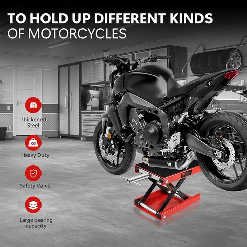 Motorcycle Scissor Lift Jack, Scissor Jack Steel Wide Deck Hoist Crank Center Stand, 1100 LBS Capacity Motor-Cycle Lift for ATVs, Dirt Bikes in Saudi Arabia