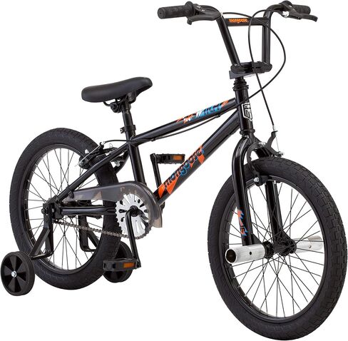 Mongoose Switch BMX Bike for Kids, 18-Inch Wheels, Includes Removable Training Wheels , Black in Saudi Arabia