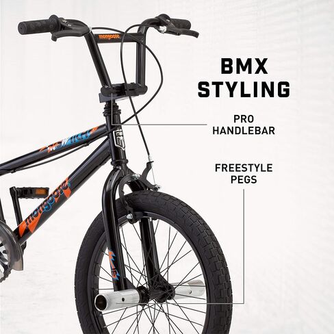 Mongoose Switch BMX Bike for Kids, 18-Inch Wheels, Includes Removable Training Wheels , Black in Saudi Arabia