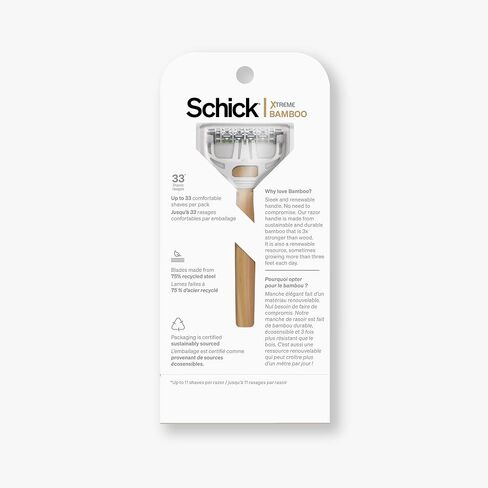 Schick Xtreme Bamboo Razor — Eco Friendly Razor, Bamboo Disposable Razors Men, Bamboo Razor Handle in Saudi Arabia