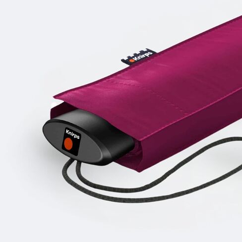 Knirps AS.050 Slim Manual Folding Rain Umbrella in Violet– 38" Lightweight Fiberglass 6-Rib Pocket Canopy, Ultra-Compact 6.7oz Travel Size Design, Durable Steel Frame, Travel Case Included in Saudi Arabia