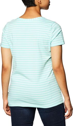 Nautica Women's Easy Comfort V-Neck Striped Supersoft Stretch Cotton T-Shirt in Kuwait