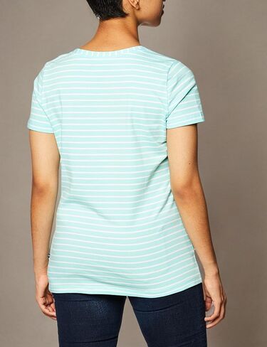 Nautica Women's Easy Comfort V-Neck Striped Supersoft Stretch Cotton T-Shirt in Kuwait