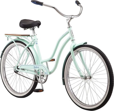 Schwinn Baywood Cruiser Bike, Featuring Steel Step-Through Frame and Single-Speed Drivetrain with Full Wrap Fenders, 24-Inch Wheels, Navy Blue in Saudi Arabia