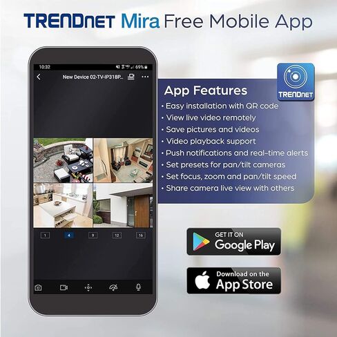 كاميرا TRENDnet داخلية/خارجية 4 ميجابكسل H.265 PoE IR Bullet Network، TV-IP1328PI، 2560 × 1440، كاميرا أمان مع رؤية ليلية تصل إلى 30 مترًا (98 قدمًا)، تصنيف IP67، تطبيقات iOS وAndroid مجانية للهواتف المحمولة in Kuwait