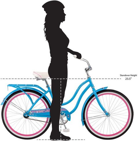 خط دراجة شوين باي وود كروزر يتميز بإطار فولاذي سهل المرور وناقل سرعة واحدة مع مصدات ملتفة بالكامل، عجلات 60.96 سم - 66.04 سم، متوفر بألوان متعددة in Kuwait