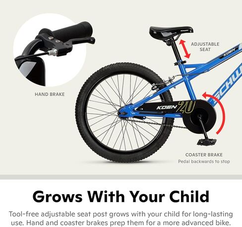 Schwinn Koen & Elm Toddler and Kids Bike, 20-Inch Wheels, Training Wheels Not Included, Blue in Saudi Arabia