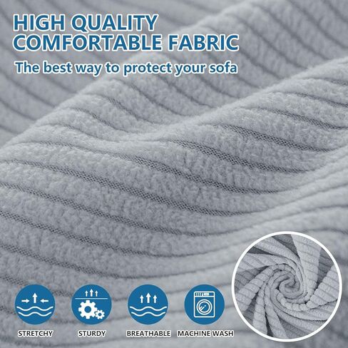 hyha Waterproof Couch Cushion Covers, Against Spills, Couch Cover for Dogs Washable, Thick Elastic Jacquard Fabric, Waterproof Sofa Seat Slipovers for Pets (3 Pieces, Dark Grey) in Kuwait