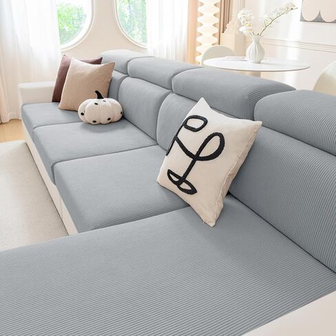 hyha Waterproof Couch Cushion Covers, Against Spills, Couch Cover for Dogs Washable, Thick Elastic Jacquard Fabric, Waterproof Sofa Seat Slipovers for Pets (3 Pieces, Dark Grey) in Kuwait