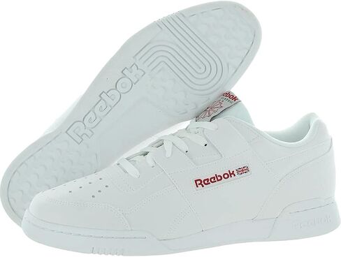 Reebok Unisex-Adult Workout Plus Sneaker, White/Skull Grey/Red/Black, 4 M US in Saudi Arabia