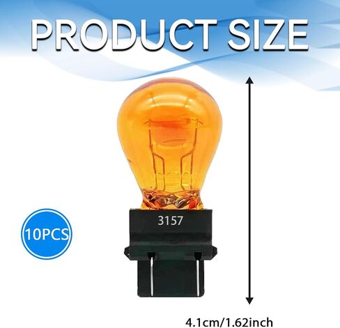 3157 Brake Light Bulb 3157 Tail Light Bulbs Car Instrument Light Bulb, 10 Pack 12V 21/5W Mini Bulb Miniature Rear Turn Signal Bulb Daytime Running Light Bulb Blinker Bulb Universal(Amber) in Saudi Arabia