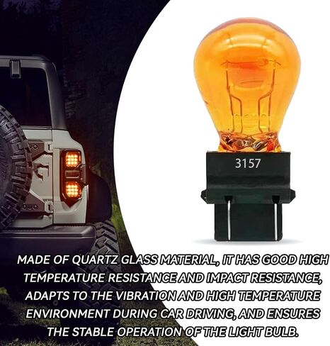 3157 Brake Light Bulb 3157 Tail Light Bulbs Car Instrument Light Bulb, 10 Pack 12V 21/5W Mini Bulb Miniature Rear Turn Signal Bulb Daytime Running Light Bulb Blinker Bulb Universal(Amber) in Saudi Arabia
