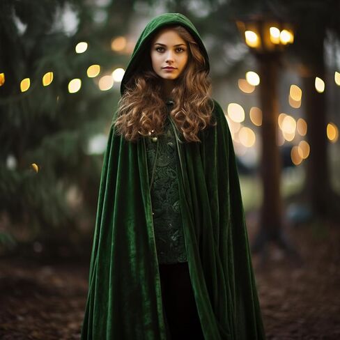 Adult Velvet Cloak Hooded Cape Medieval Cloak Renaissance Cape Halloween Queen King Robe Costume in Kuwait