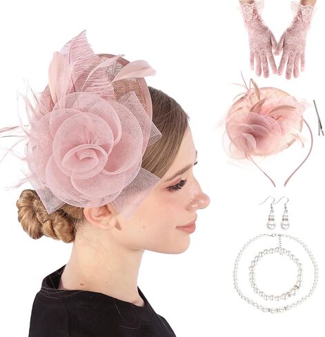Fascinators Hat for Women, Tea Party Headband Kentucky Fascinator Derby Wedding Flower Cocktail in Saudi Arabia