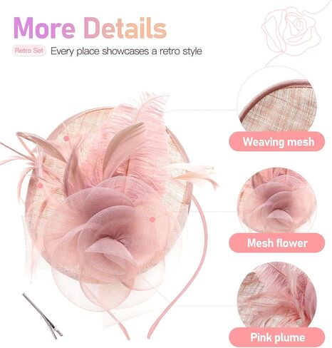 Fascinators Hat for Women, Tea Party Headband Kentucky Fascinator Derby Wedding Flower Cocktail in Saudi Arabia
