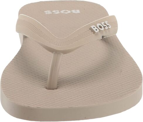BOSS Men's Bold Logo Flip Flops Slide Sandal, Oat Milk, 8-9 in Saudi Arabia