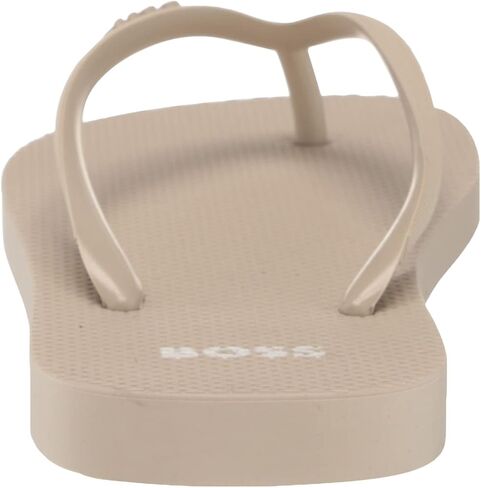 BOSS Men's Bold Logo Flip Flops Slide Sandal, Oat Milk, 8-9 in Saudi Arabia