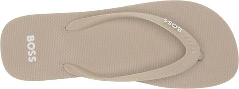 BOSS Men's Bold Logo Flip Flops Slide Sandal, Oat Milk, 8-9 in Saudi Arabia