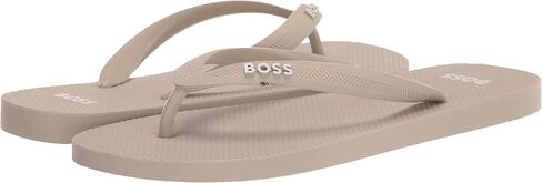 BOSS Men's Bold Logo Flip Flops Slide Sandal, Oat Milk, 8-9 in Saudi Arabia