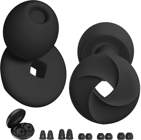 Ear Plugs for Sleeping Noise Cancelling, Soft Reusable Earplugs for Sleep, Silicone Ear Plugs Noise Reduction for Block Snoring/Noise Sensitivity/Travel/Work/Focus - 5 Pairs Ear Tips in S/M/L in Saudi Arabia