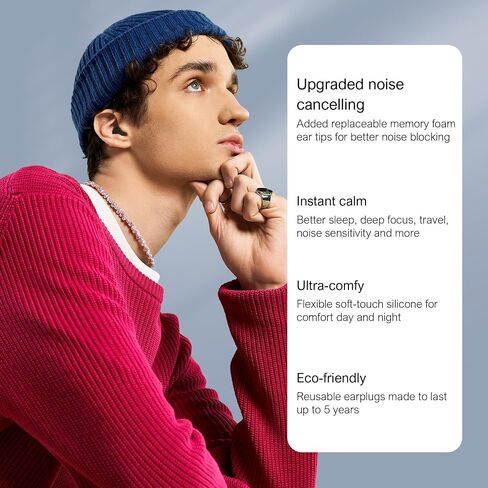 Ear Plugs for Sleeping Noise Cancelling, Soft Reusable Earplugs for Sleep, Silicone Ear Plugs Noise Reduction for Block Snoring/Noise Sensitivity/Travel/Work/Focus - 5 Pairs Ear Tips in S/M/L in Saudi Arabia