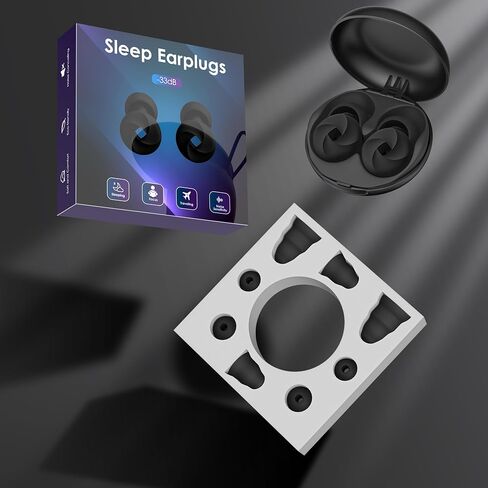 Ear Plugs for Sleeping Noise Cancelling, Soft Reusable Earplugs for Sleep, Silicone Ear Plugs Noise Reduction for Block Snoring/Noise Sensitivity/Travel/Work/Focus - 5 Pairs Ear Tips in S/M/L in Saudi Arabia