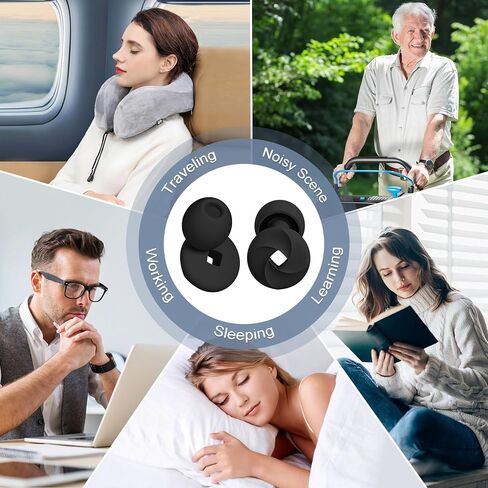 Ear Plugs for Sleeping Noise Cancelling, Soft Reusable Earplugs for Sleep, Silicone Ear Plugs Noise Reduction for Block Snoring/Noise Sensitivity/Travel/Work/Focus - 5 Pairs Ear Tips in S/M/L in Saudi Arabia