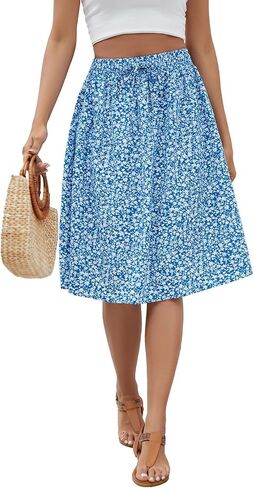Lyrur Women's 2025 Trendy Summer Basic Midi Skirts with Pockets in Kuwait