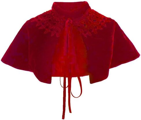 VEECOOCOS VELVET CAPE Short Lace Shawl Lolita Cloak for Women Girls Dress in Kuwait