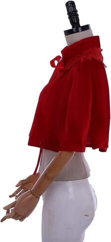 VEECOOCOS VELVET CAPE Short Lace Shawl Lolita Cloak for Women Girls Dress in Kuwait