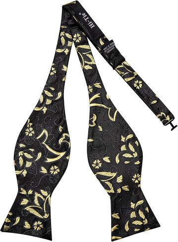 Hi-Tie Men's Bow Tie Self Tie Bow Ties Silk Paisley Formal Bowties Pocket Square Cufflinks Set for Wedding Tuxedo in Saudi Arabia