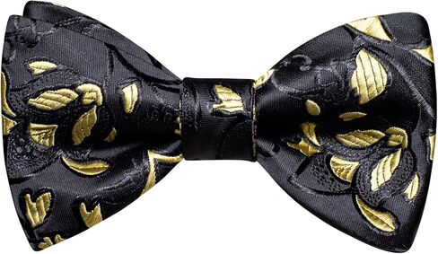 Hi-Tie Men's Bow Tie Self Tie Bow Ties Silk Paisley Formal Bowties Pocket Square Cufflinks Set for Wedding Tuxedo in Saudi Arabia