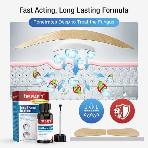 Toenail Fungus Treatment Extra Strength Kit - 30ml Nail Repair Liquid Solution and 20 Hydrogel Patches, Nighttime Fungal Nail Treatment for Toe & Fingers, Fast-Acting Formula in Saudi Arabia