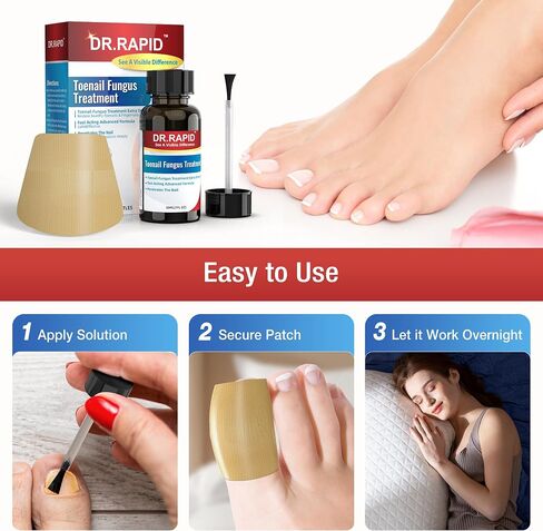 Toenail Fungus Treatment Extra Strength Kit - 30ml Nail Repair Liquid Solution and 20 Hydrogel Patches, Nighttime Fungal Nail Treatment for Toe & Fingers, Fast-Acting Formula in Saudi Arabia