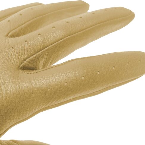 Streamline Women’s Leather Driving Gloves (Unlined Premium Deerskin) Open Back with Snap Wrist Closure and Breathable Vents in Kuwait