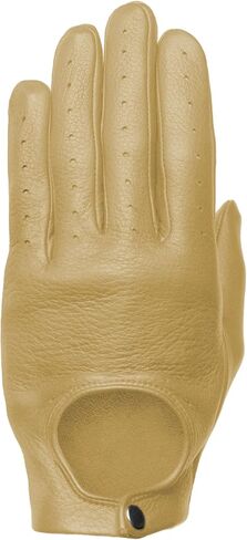 Streamline Women’s Leather Driving Gloves (Unlined Premium Deerskin) Open Back with Snap Wrist Closure and Breathable Vents in Kuwait