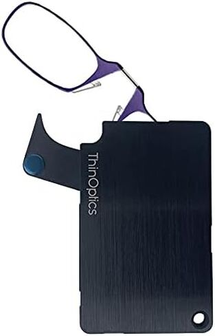 ThinOptics Stainless Steel Slim Wallet with Readers/Reading Glasses Rectangular, Rose Gold, 44.45mm + 1 in Kuwait