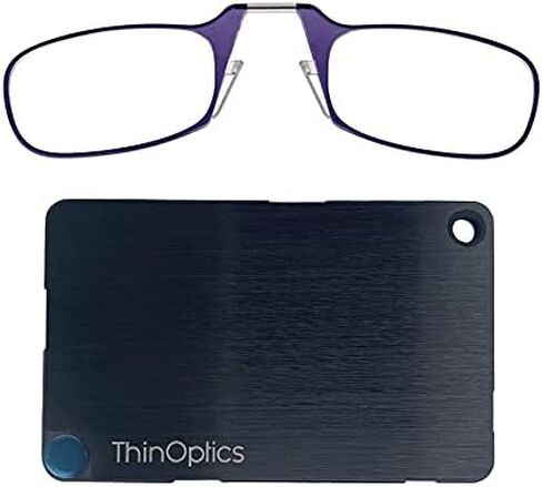 ThinOptics Stainless Steel Slim Wallet with Readers/Reading Glasses Rectangular, Rose Gold, 44.45mm + 1 in Kuwait