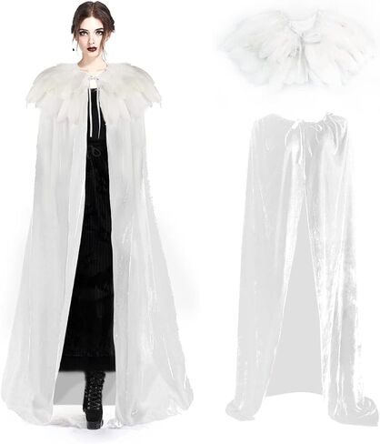 UQJE USISEX Deluxe Velvet Come Cape مع بدلة Cape Cape Cape Halloween الطبيعية الحقيقية in Kuwait