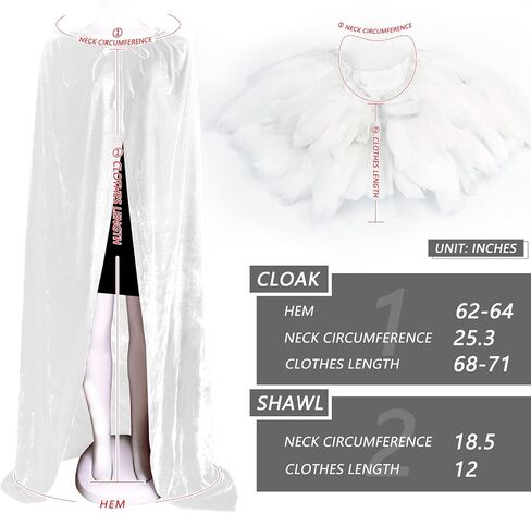 UQJE USISEX Deluxe Velvet Come Cape مع بدلة Cape Cape Cape Halloween الطبيعية الحقيقية in Kuwait