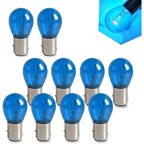 10 PCS Car Halogen Brake Bulb, 12V 21/5W BAY15D Lamp Holder Double Tail High Low Foot Parking Light, 360 Degree Modification Replacement Accessories, Compatible With Most Car Models (Clear)
