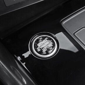 BETTERHUMZ Car Engine Start Stop Button Sticker Compatible with Audi A3 8Y S3 RS3 Sportback 2021-2025 Carbon Fiber Control Knob Trim Interior Tuning Accessories (Black)