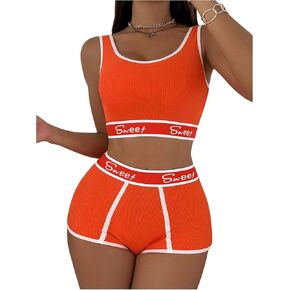 SOLY HUX Women's Matching Bra and Panty Sets Sexy Sports Lingerie for Women Yoga Gym Matching Workout Sets 2 Piece