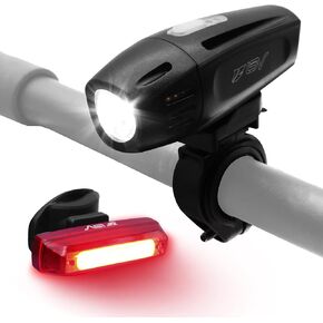 BV مجموعة مصابيح دراجة فائقة السطوع مكونة من 5 مصابيح LED امامية و3 مصابيح خلفية LED سريعة الفك in Kuwait