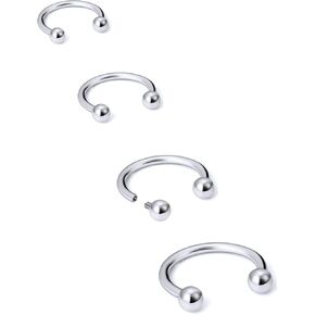 16G Septum Rings Internally Threaded Horseshoe Hoop Ring Surgical Steel Lip Rings Eyebrow Helix Daith Piercing Jewelry