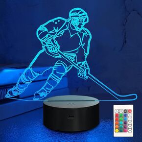 Lampeez Ice Hockey Player 3D Night Lights for Kids LED 16 Color